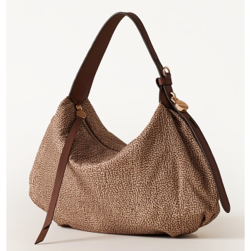 Τσάντα BORBONESE Prive Hobo Small 91010231 Καφέ