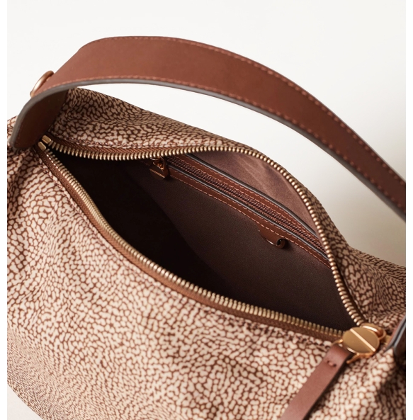 Τσάντα BORBONESE Prive Hobo Small 91010231 Καφέ