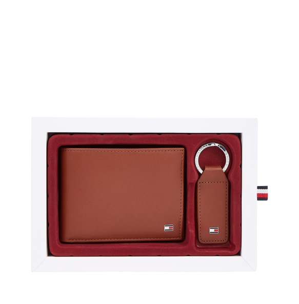 Πορτοφόλι-Μπρελόκ TOMMY HILFIGER Eton & Keyfob 07931 Κονιάκ