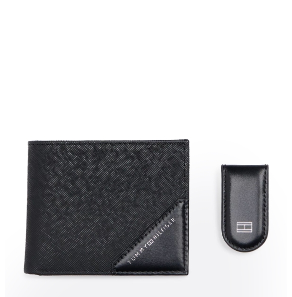 Πορτοφόλι TOMMY HILFIGER TH Leather And Money Clip 12791 Μαύρο