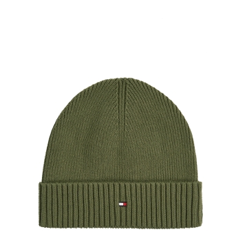 Σκουφάκι TOMMY HILFIGER TH Flag Beanie with Cashmere 12796 Πράσινο