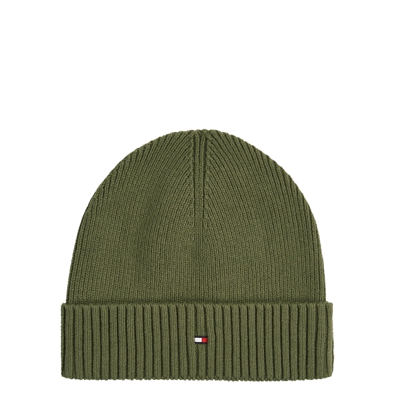 Σκουφάκι TOMMY HILFIGER TH Flag Beanie with Cashmere 12796 Πράσινο