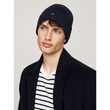 Σκουφάκι TOMMY HILFIGER TH Flag Beanie with Cashmere 12796 Μπλε