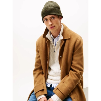Σκουφάκι TOMMY HILFIGER TH Flag Beanie with Cashmere 12796 Πράσινο