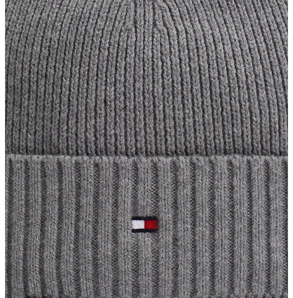 Σκουφάκι TOMMY HILFIGER TH Flag Beanie with Cashmere 12796 Γκρι