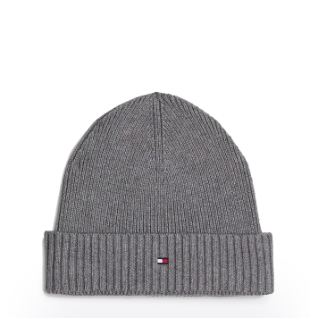 Σκουφάκι TOMMY HILFIGER TH Flag Beanie with Cashmere 12796 Γκρι