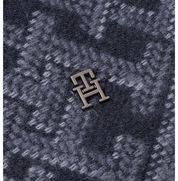 Κασκόλ TOMMY HILFIGER Monogram Wool Cashmere 12836 Μαύρο