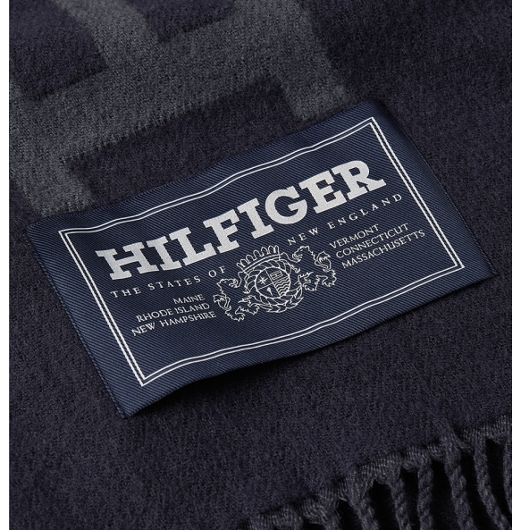 Κασκόλ TOMMY HILFIGER TH Monotype Wool 12838 Μπλε