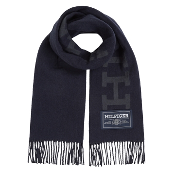 Κασκόλ TOMMY HILFIGER TH Monotype Wool 12838 Μπλε