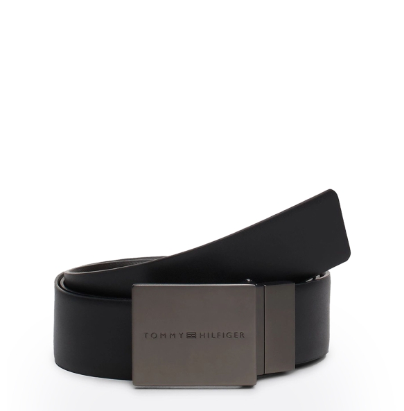 Ζώνη TOMMY HILFIGER Reversible Textured Leather Belt 12843 Μαύρο