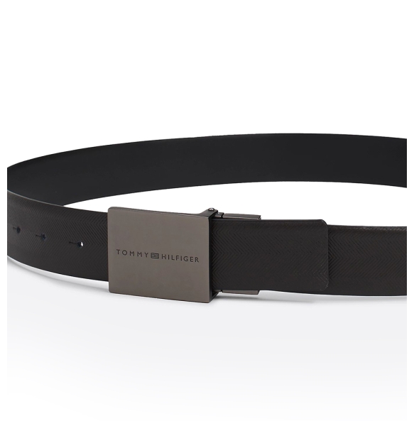 Ζώνη TOMMY HILFIGER Reversible Textured Leather Belt 12843 Μαύρο