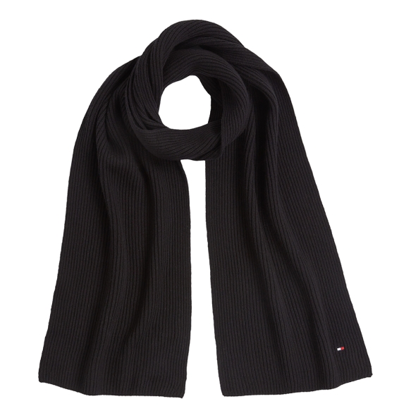 Κασκόλ TOMMY HILFIGER TH Flag Pima Cotton 12847 Μαύρο
