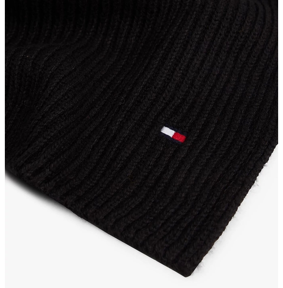 Κασκόλ TOMMY HILFIGER TH Flag Pima Cotton 12847 Μαύρο