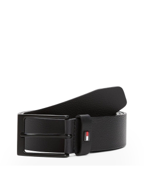 Ζώνη TOMMY HILFIGER Enamel Flag Leather Belt 3.5 13016 Μαύρο