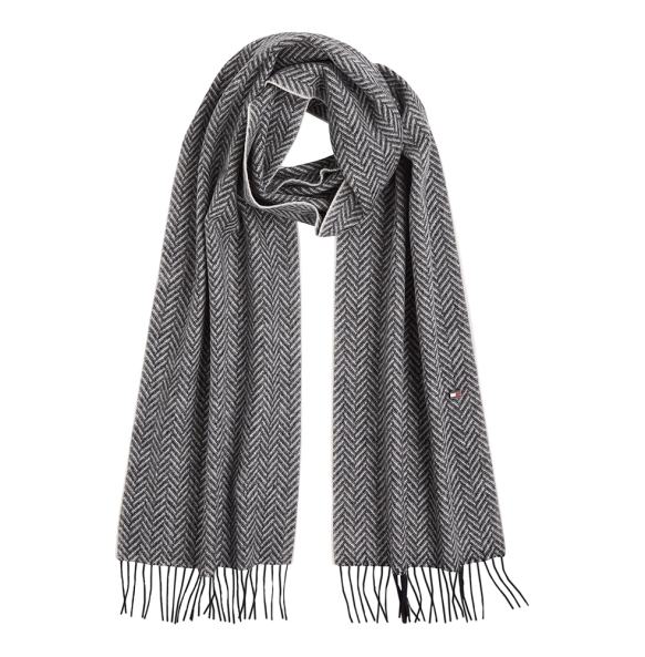 Κασκόλ TOMMY HILFIGER TH Pure Wool Herringbone 13593 Γκρι