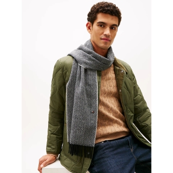 Κασκόλ TOMMY HILFIGER TH Pure Wool Herringbone 13593 Γκρι