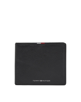 TOMMY HILFIGER TH Corporate Leather Wallet 13740 Μαύρο