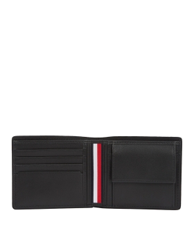 TOMMY HILFIGER TH Corporate Leather Wallet 13740 Μαύρο