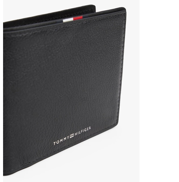 TOMMY HILFIGER TH Corporate Leather Wallet 13740 Μαύρο
