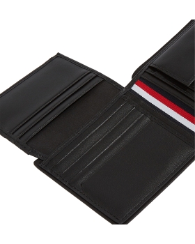 TOMMY HILFIGER TH Corporate Flap Leather Wallet 13741 Μαύρο