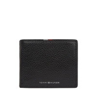 TOMMY HILFIGER TH Corporate Flap Leather Wallet 13741 Μαύρο