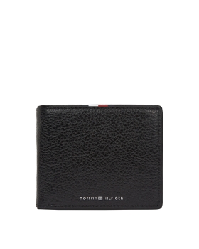 TOMMY HILFIGER TH Corporate Flap Leather Wallet 13741 Μαύρο