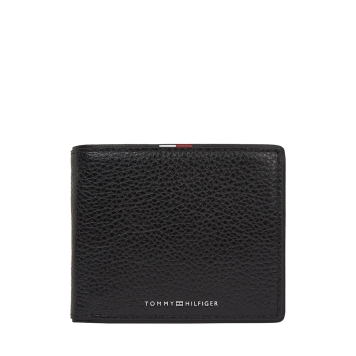 TOMMY HILFIGER TH Corporate Flap Leather Wallet 13741 Μαύρο