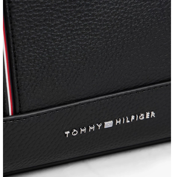 Τσαντάκι Χειρός TOMMY HILFIGER Signature Tape Pouch 13790 Μαύρο