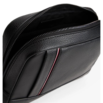 Τσαντάκι Χειρός TOMMY HILFIGER Signature Tape Pouch 13790 Μαύρο