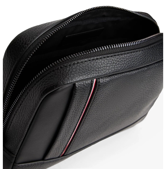 Τσαντάκι Χειρός TOMMY HILFIGER Signature Tape Pouch 13790 Μαύρο