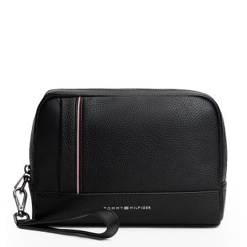 Τσαντάκι Χειρός TOMMY HILFIGER Signature Tape Pouch 13790 Μαύρο