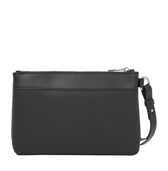 Τσαντάκι Χειρός TOMMY HILFIGER TH Flag Leather Pouch 13792 Μαύρο