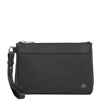 Τσαντάκι Χειρός TOMMY HILFIGER TH Flag Leather Pouch 13792 Μαύρο