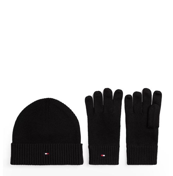 Σετ Σκούφος και Γάντια TOMMY HILFIGER TH Flag 13806 Μαύρο Σετ Σκούφος και Γάντια TOMMY HILFIGER TH Flag 13806 Μαύρο