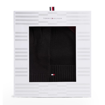 Σετ Σκούφος και Γάντια TOMMY HILFIGER TH Flag 13806 Μαύρο