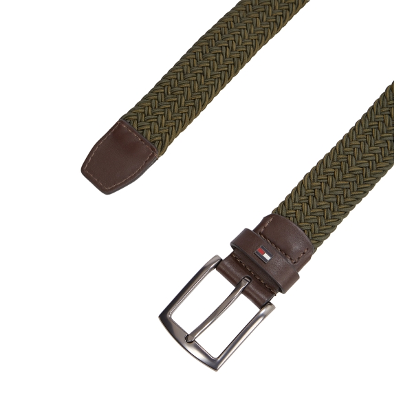Ζώνη TOMMY HILFIGER Denton Elastic 3.5 13823 Χακί
