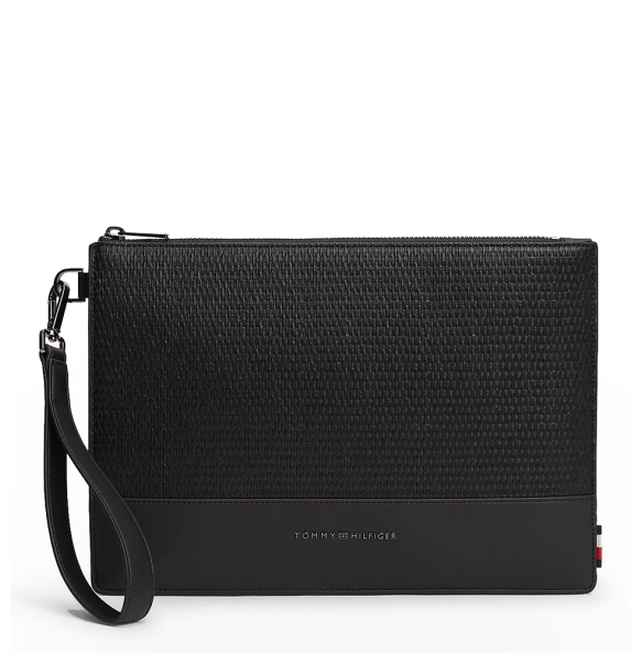 Τσαντάκι Χειρός TOMMY HILFIGER TH Woven Pouch 14145 Μαύρο