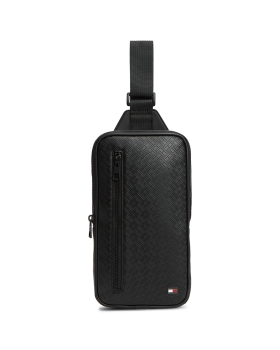 Τσάντα TOMMY HILFIGER TH Embossed Flag Sling Bag 14191 Μαύρο