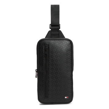 Τσάντα TOMMY HILFIGER TH Embossed Flag Sling Bag 14191 Μαύρο