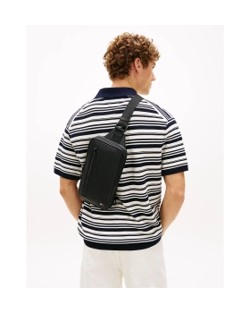 Τσάντα TOMMY HILFIGER TH Embossed Flag Sling Bag 14191 Μαύρο