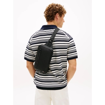 Τσάντα TOMMY HILFIGER TH Embossed Flag Sling Bag 14191 Μαύρο