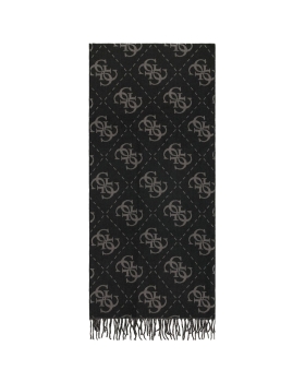 Κασκόλ GUESS Boston Jacquard AM9666POL03 Μαύρο