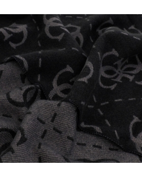 Κασκόλ GUESS Boston Jacquard AM9666POL03 Μαύρο