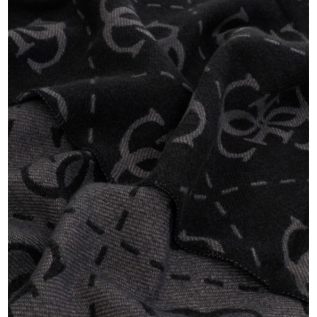 Κασκόλ GUESS Boston Jacquard AM9666POL03 Μαύρο