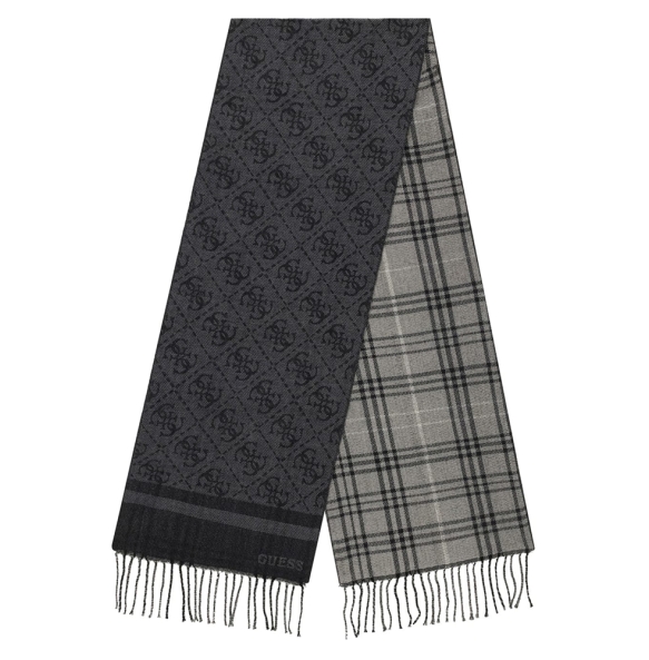 Κασκόλ GUESS Milano Scarf Jacquard AM9670POL03 Μαύρο