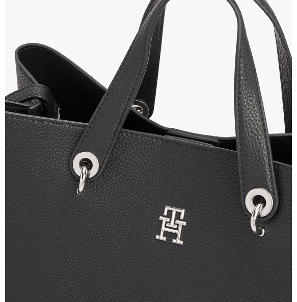 Τσάντα TOMMY HILFIGER TH Emblem Satchel 15177 Μαύρο