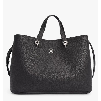 Τσάντα TOMMY HILFIGER TH Emblem Satchel 15177 Μαύρο