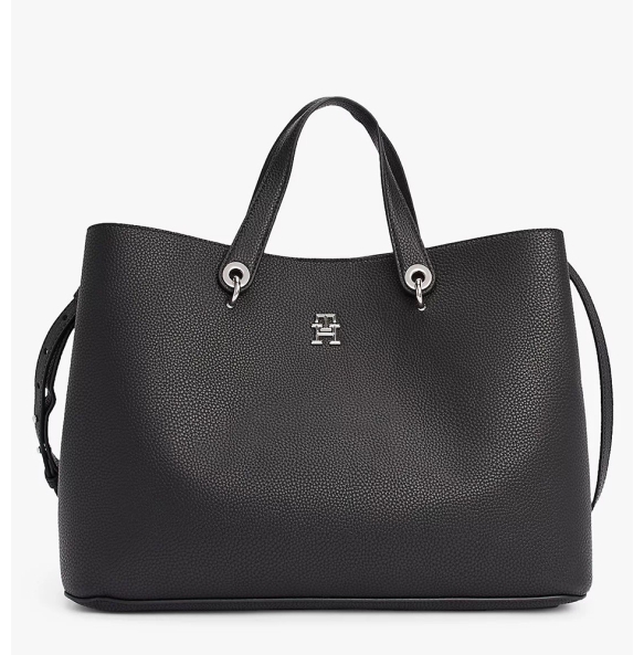 Τσάντα TOMMY HILFIGER TH Emblem Satchel 15177 Μαύρο