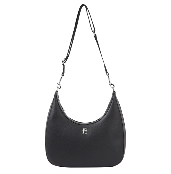 Τσάντα TOMMY HILFIGER ΤΗ Essential Shoulder Monogram Bag 15723 Μαύρο