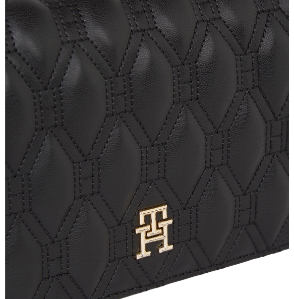 Τσάντα TOMMY HILFIGER Monogram Diamond Quilted 16466 Μαύρο